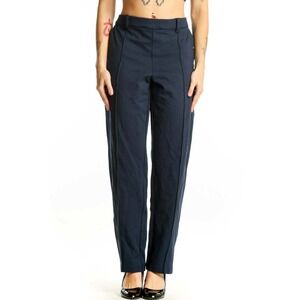 LEE Navy Wide Leg Dress Pants High Waisted Tailored Pleated Womens Size 14